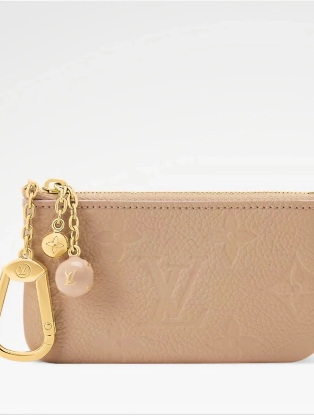 Authentic Louis Vuitton Empreinte Hazelnut Pochette Cles Leather Key Pouch